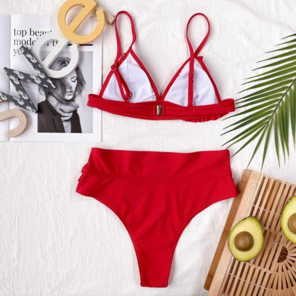 Red Ruffle Bikini Set - Picture 4 of 5